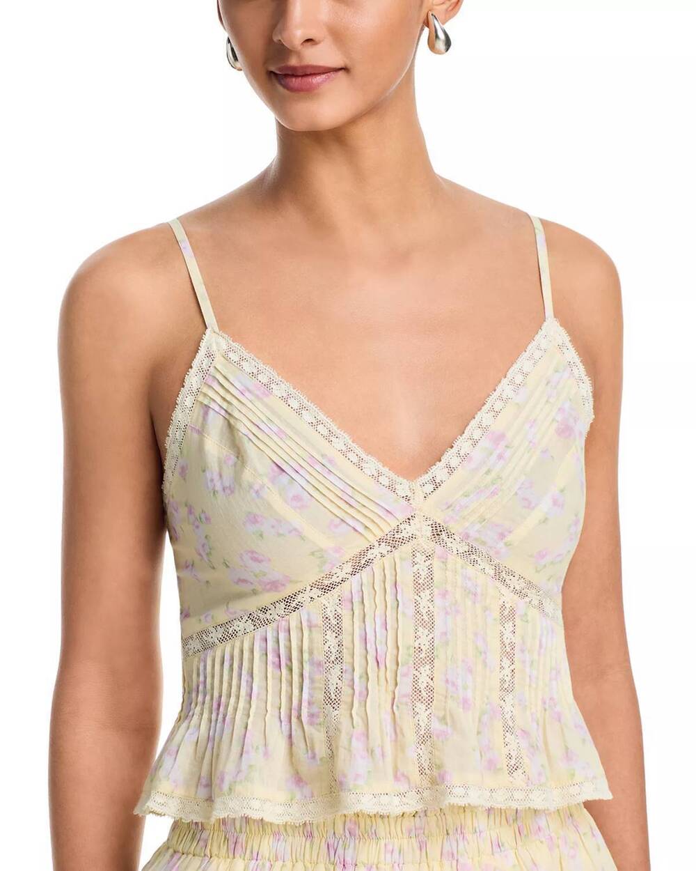NEW LOVESHACKFANCY elsette v-neck top in lemon spritz